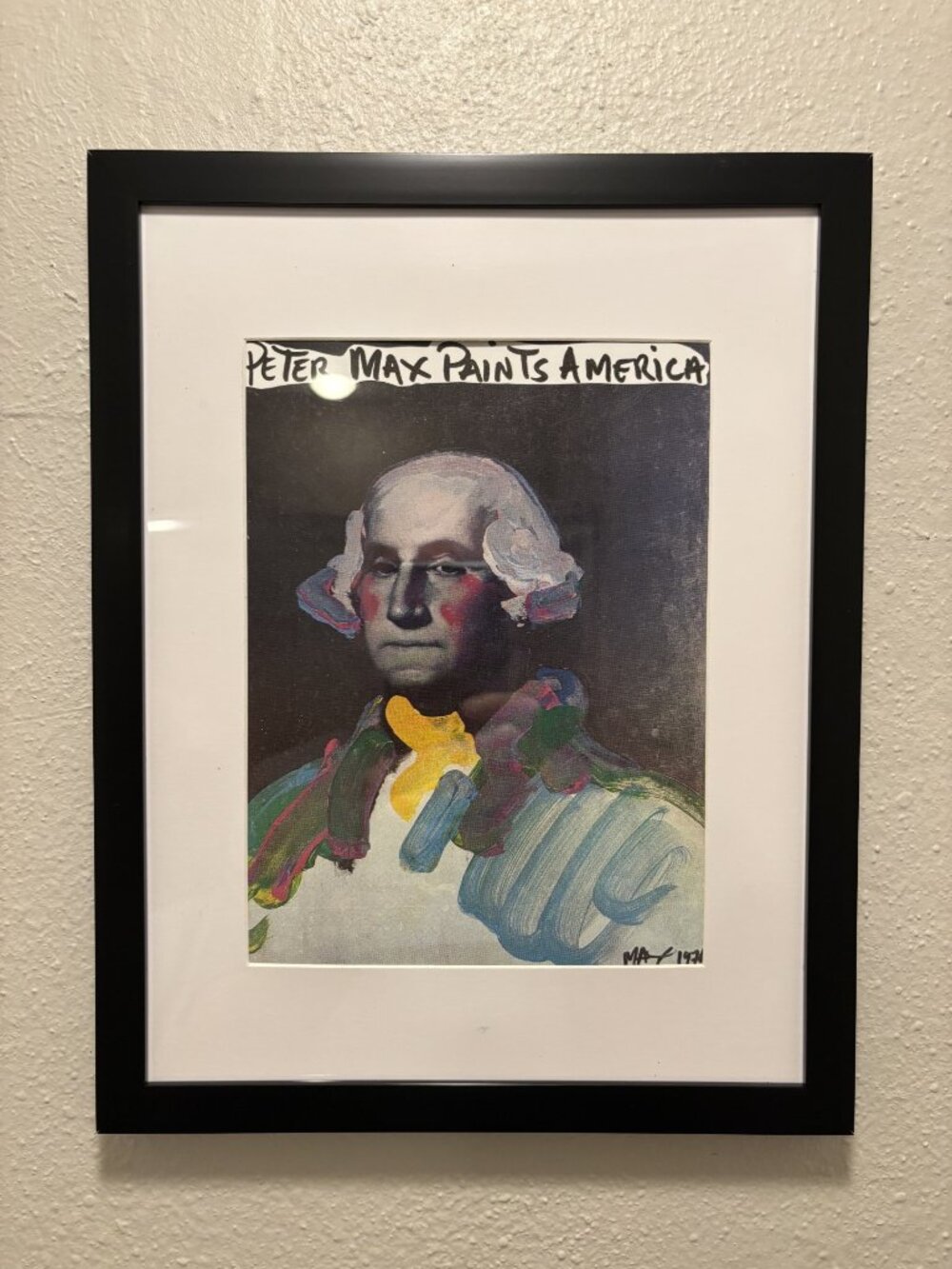 Peter Max Framed 8.5x11 Inch Art Print - George Washington
